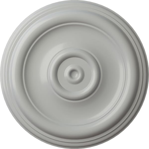 Ekena Millwork Traditional Ceiling Medallion (Fits Canopies up to 2 3/4"), Hand-Painted Frost, 12"OD x 1"P CM12TRFRF - main